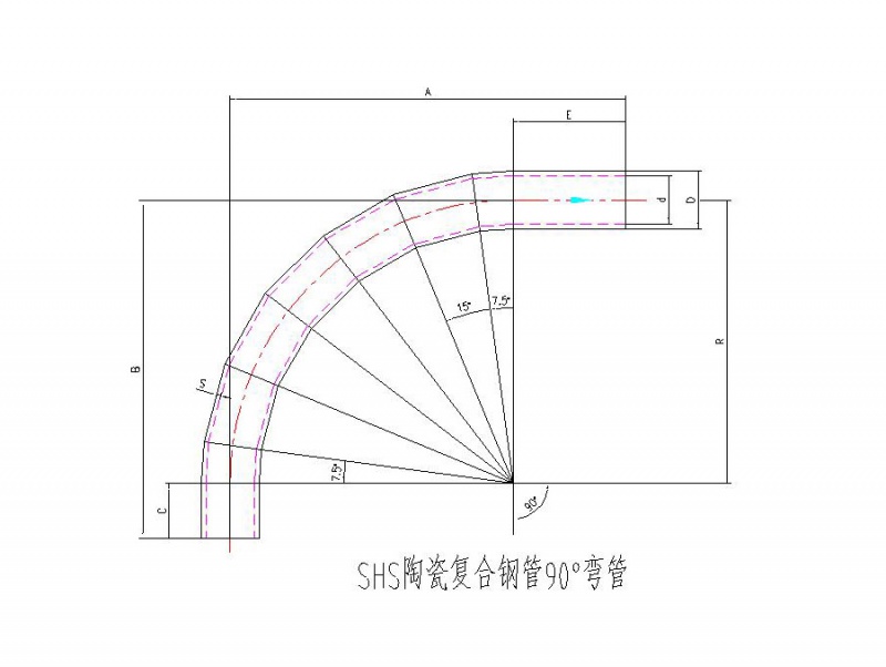 SHS陶瓷復合鋼管90°彎管